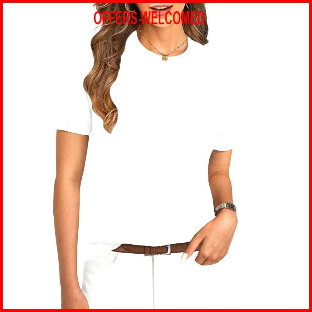 Soft Wool Blend Short Sleeve Pullover Sweater for Business Casual